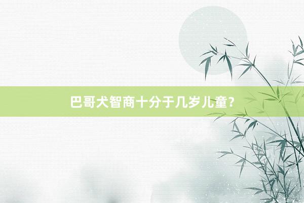 巴哥犬智商十分于几岁儿童？