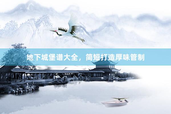地下城堡谱大全，简短打造厚味管制